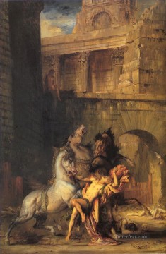 Diomedes devorado por sus caballos Simbolismo mitológico bíblico Gustave Moreau Pinturas al óleo